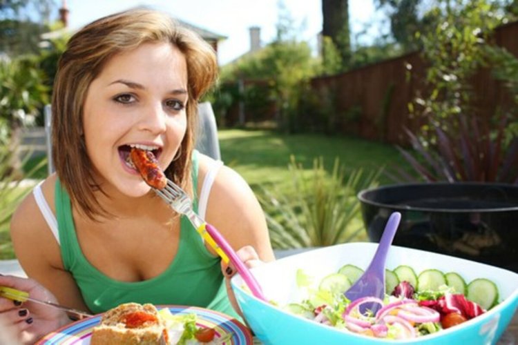 Eating sausage Photography