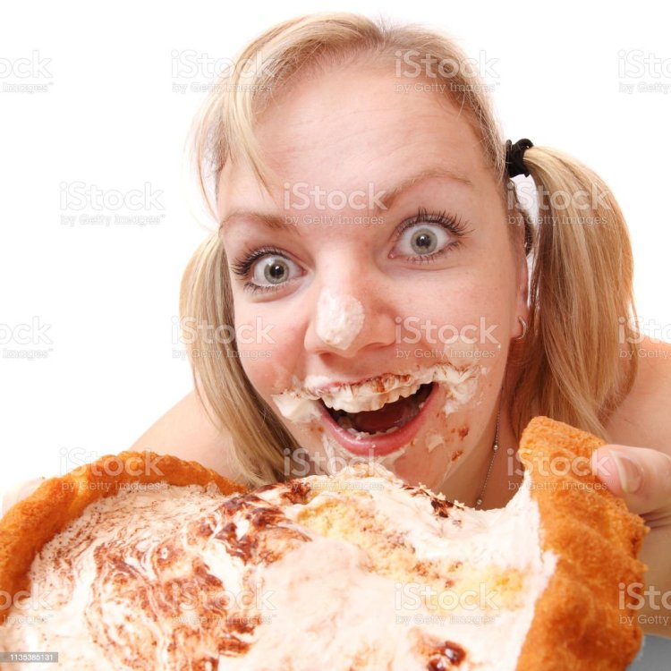 Girl eating cake