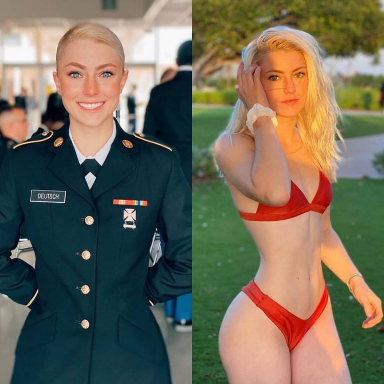 Beautiful girls in uniform and without it
