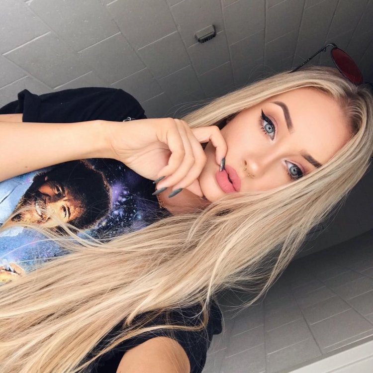 Beautiful blonde selfie