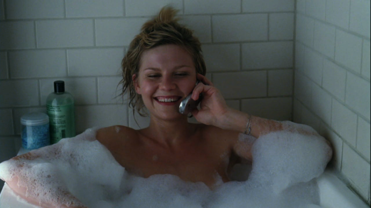 Kirsten Dunst in the bathroom