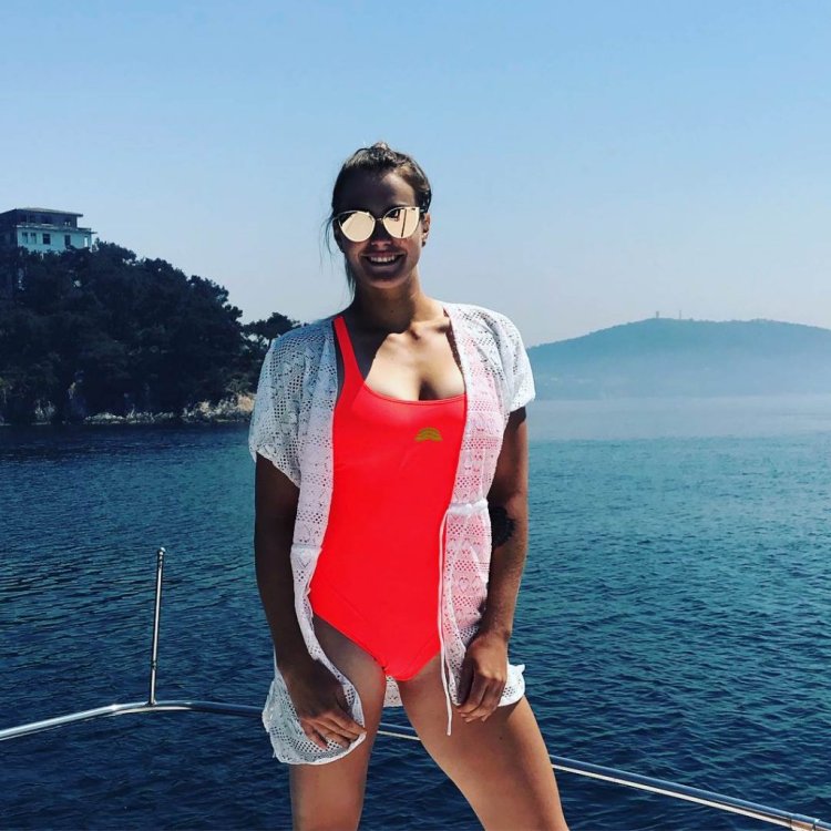 Arina Sobolenko in a swimsuit