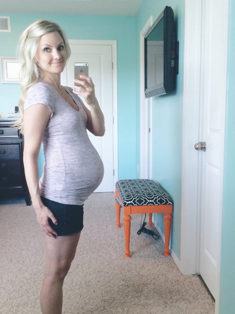 Tightly pregnant belly