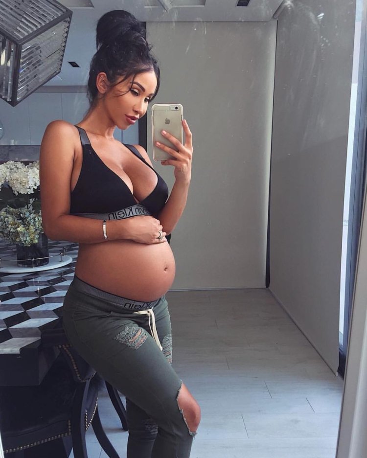 Beautiful girls with big belly