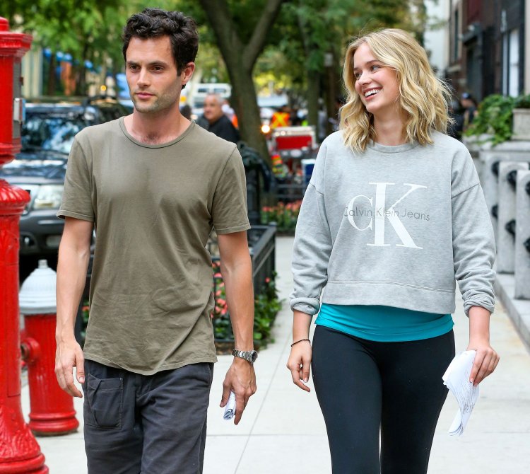 Penn Badgley and his wife