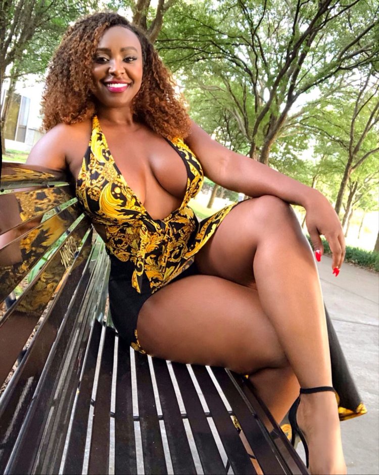 Black girl in swimsuit