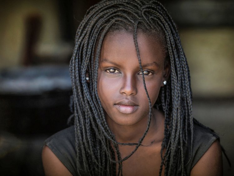 Woman in black bikini