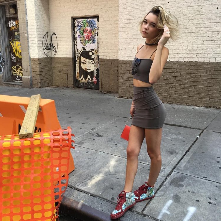 Sarah Snyder in a dress
