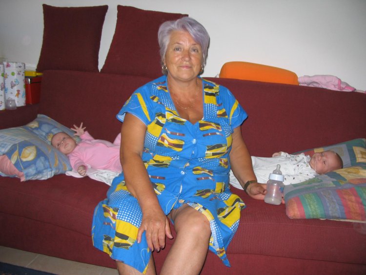 Grandma's under a bathrobe