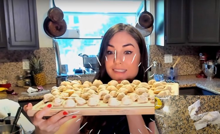 Sasha Gray making dumplings