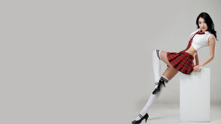 Asian girls in skirts