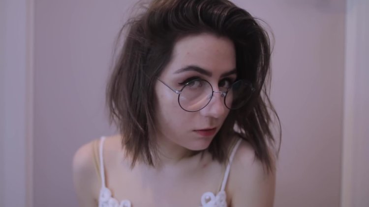 Girl with glasses webcam