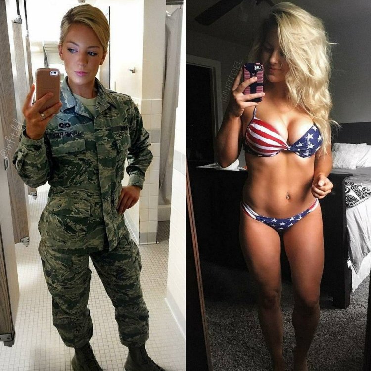 American girls in uniform