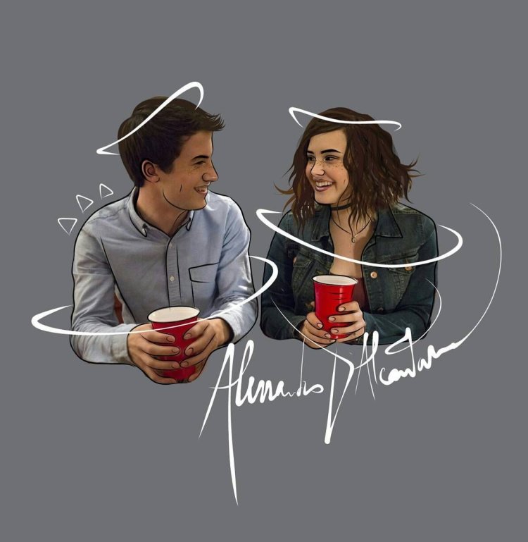 Hannah Baker and Clay Jensen art