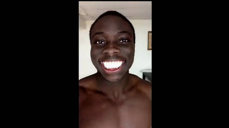 Niger with white teeth