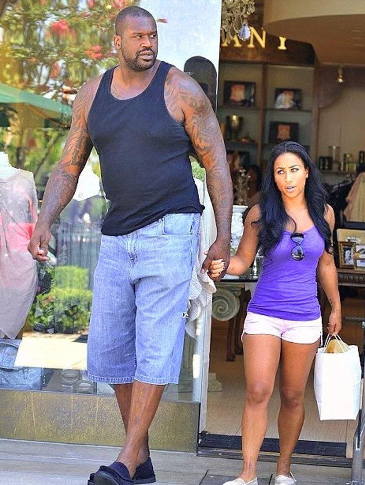 Shaquille O'Neal with his wife