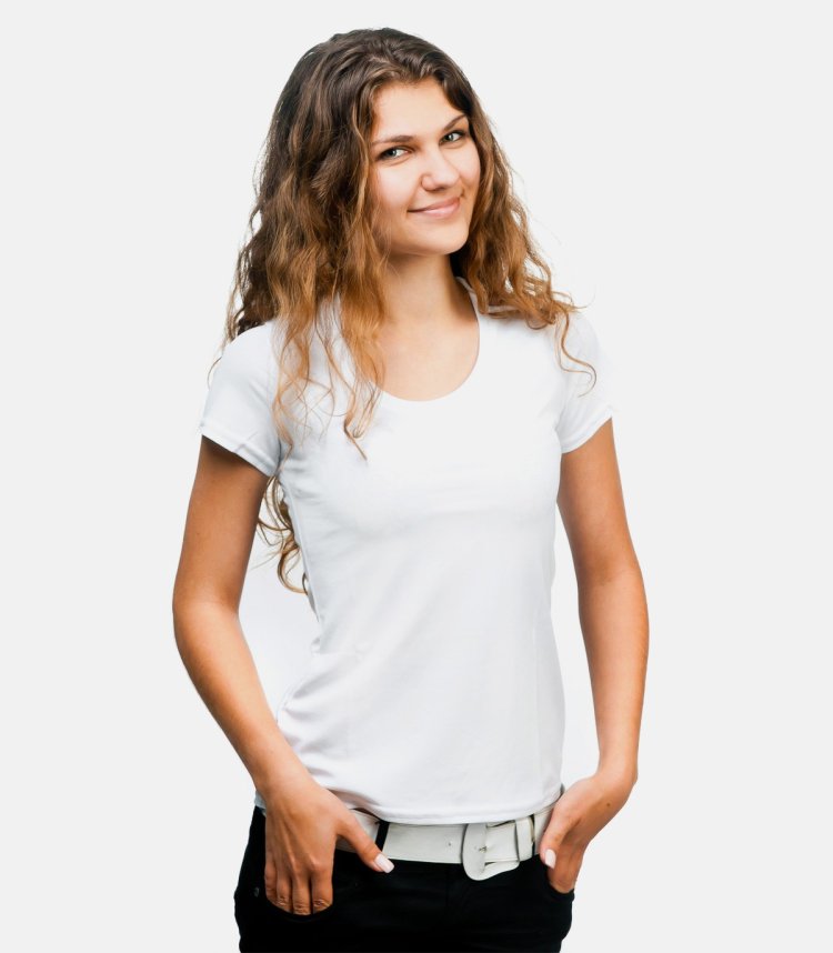 Girl in a white T-shirt