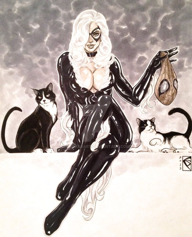 Blond cat woman