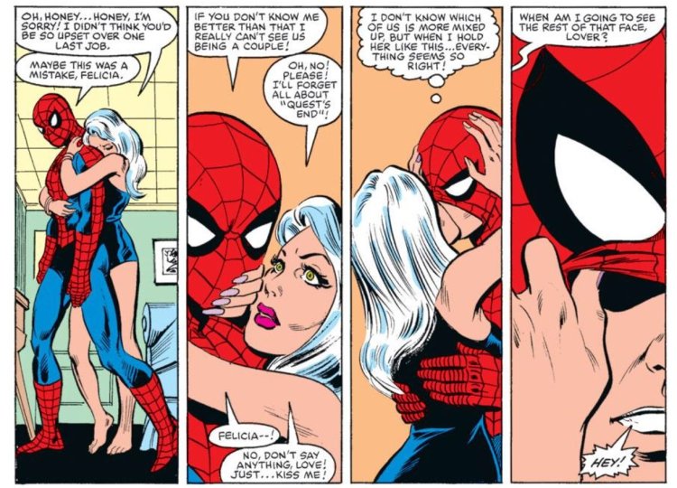 Marvel Comics black cat and spiderman