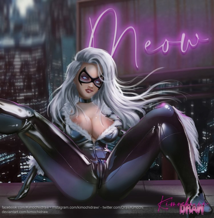 Gwen Stacy and black cat