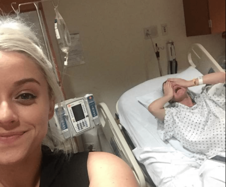 Girl in hospital selfie
