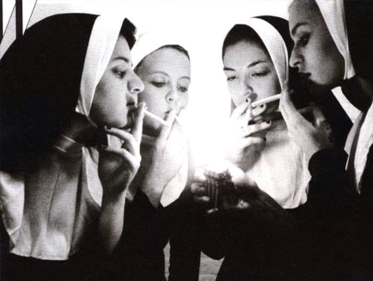 The nuns smoke