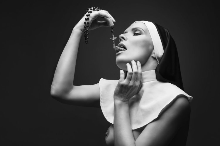 Black and white nun