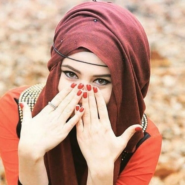 Girl in red hijab