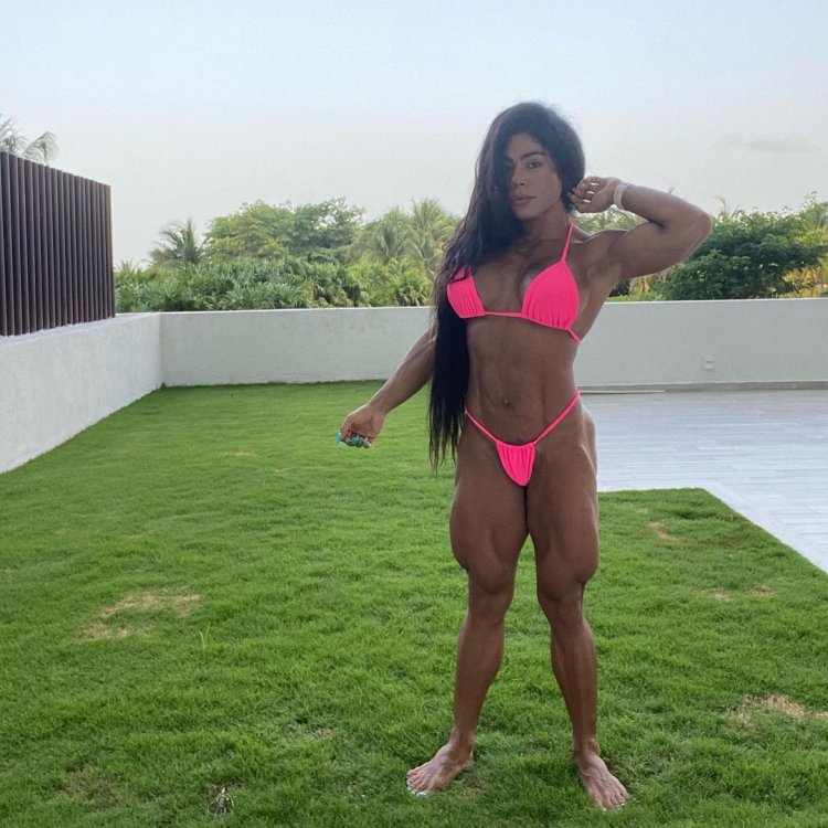 Yanet Garcia on the beach