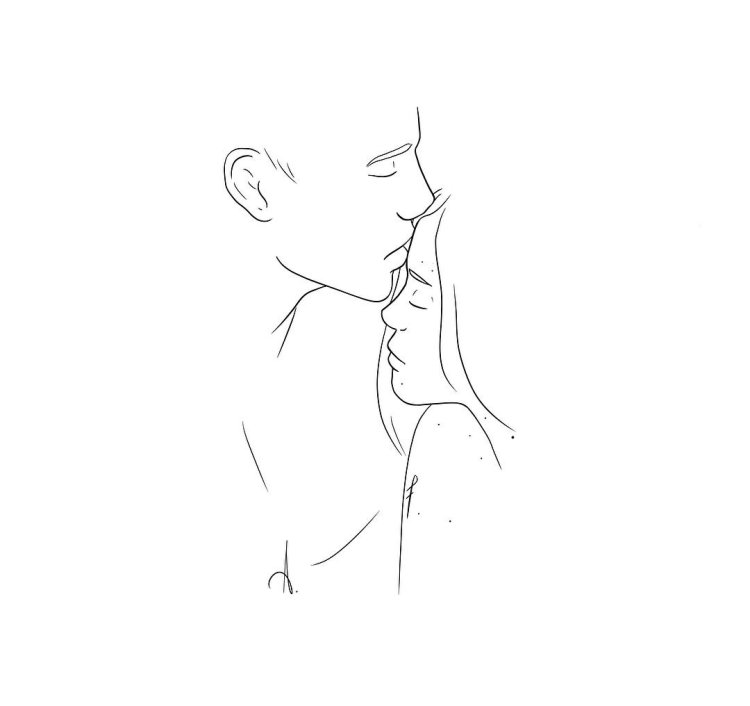 Kiss with lines