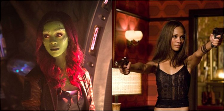 Zoe Saldana Gamora Guardians of the Galaxy her sister in movie