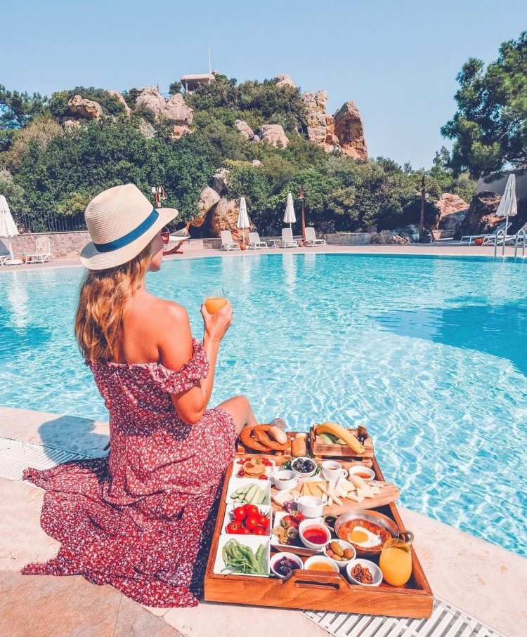 Tourists on the beach in Turkey