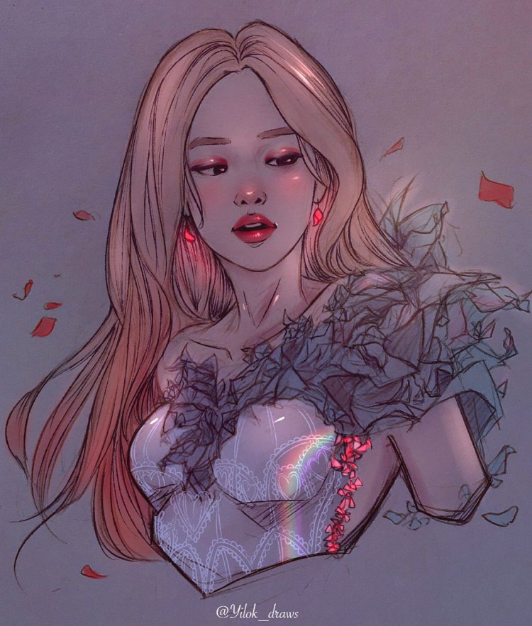Rose Black Pink art