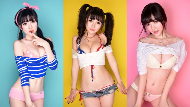 Japanese girls with two ponytails