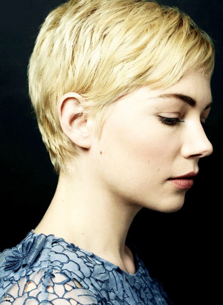 Blonde with short hair