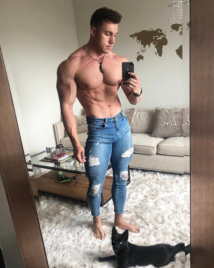 Buff guys in jeans