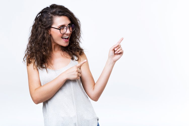 Girl pointing her finger