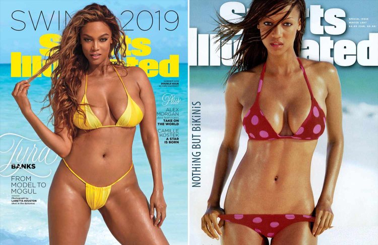 Tyra Banks in a Sports illustrated swimsuit