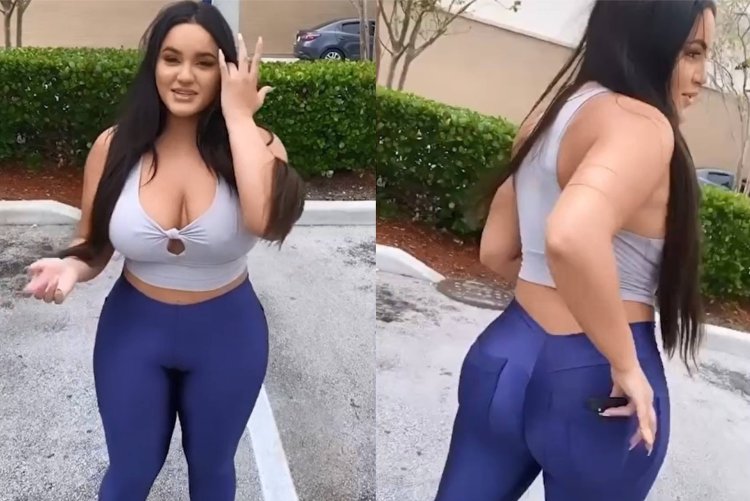 The reaction of men to the large forms of the girl