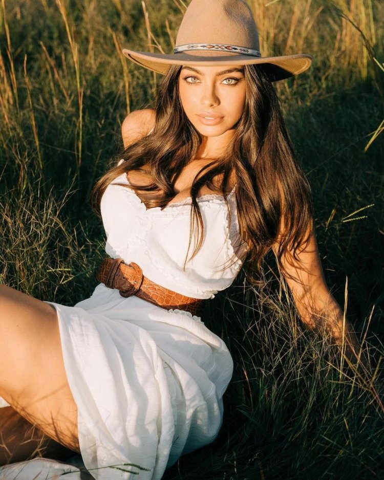 Priscilla Huggins in a swimsuit