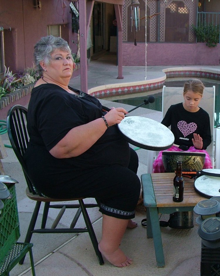 Fat old women in poverty