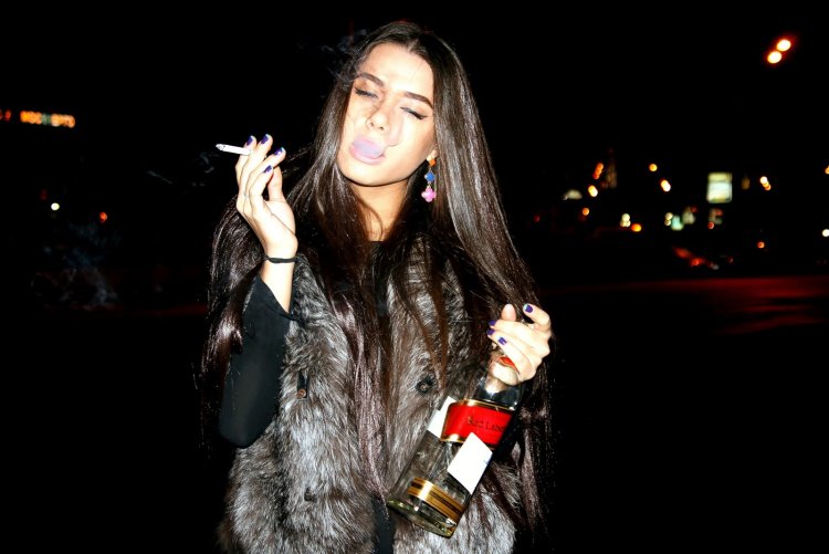 Beautiful drunk girl