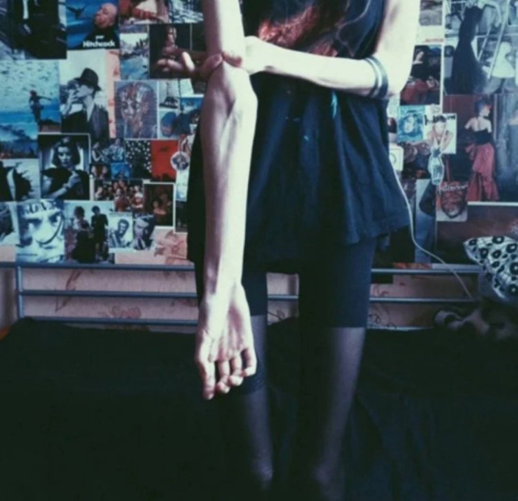 Anorexic women with long hair