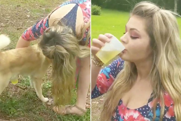 Woman Drinks her Dog's urine
