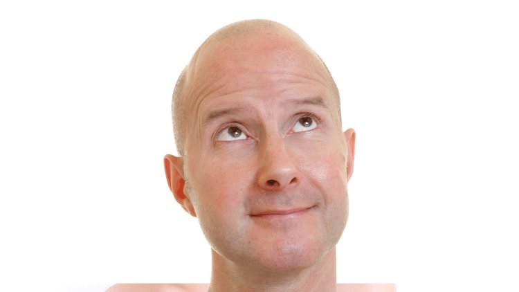 Bald head on a white background