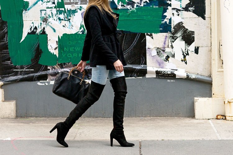 Stuart Weitzman High Street over the knee boots black