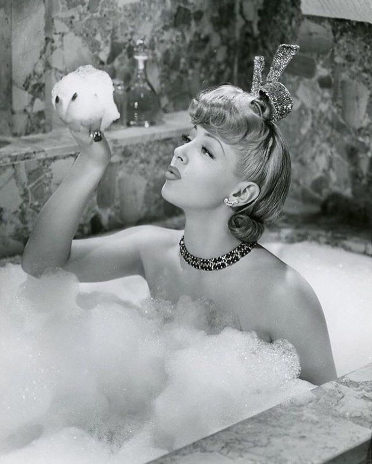 Retro photo in the bath