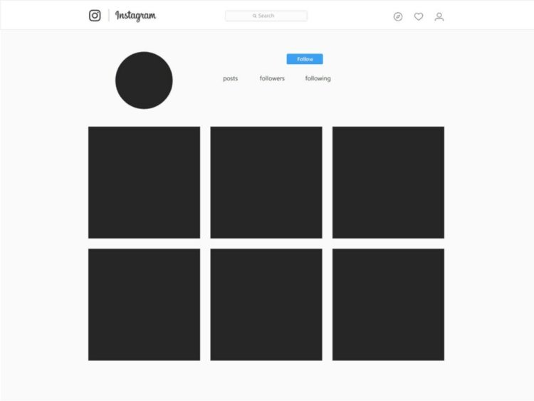 Instagram page layout