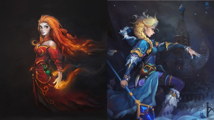 Lina and Crystal Maiden art
