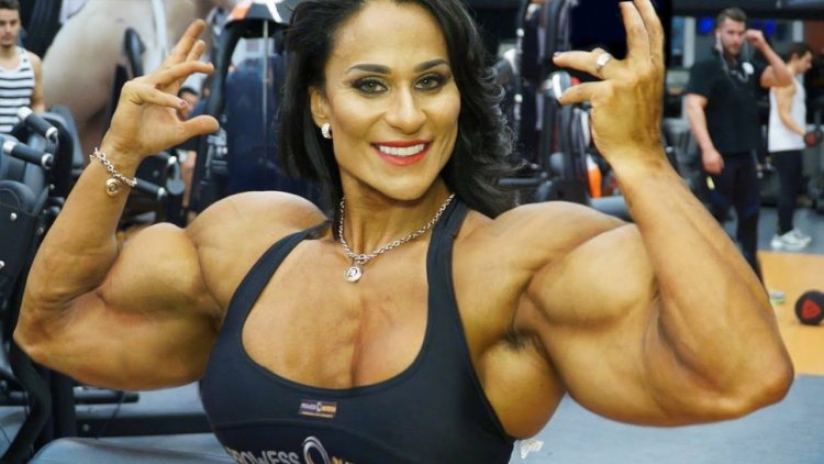 Muscled women in bras